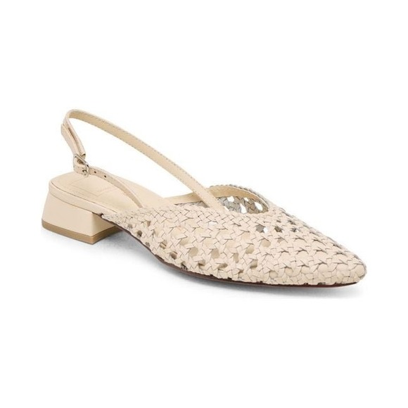 Dolce Vita Shoes - Dolce Vita Birdie Woven Leather Slingback Flats Off White Size 6.5